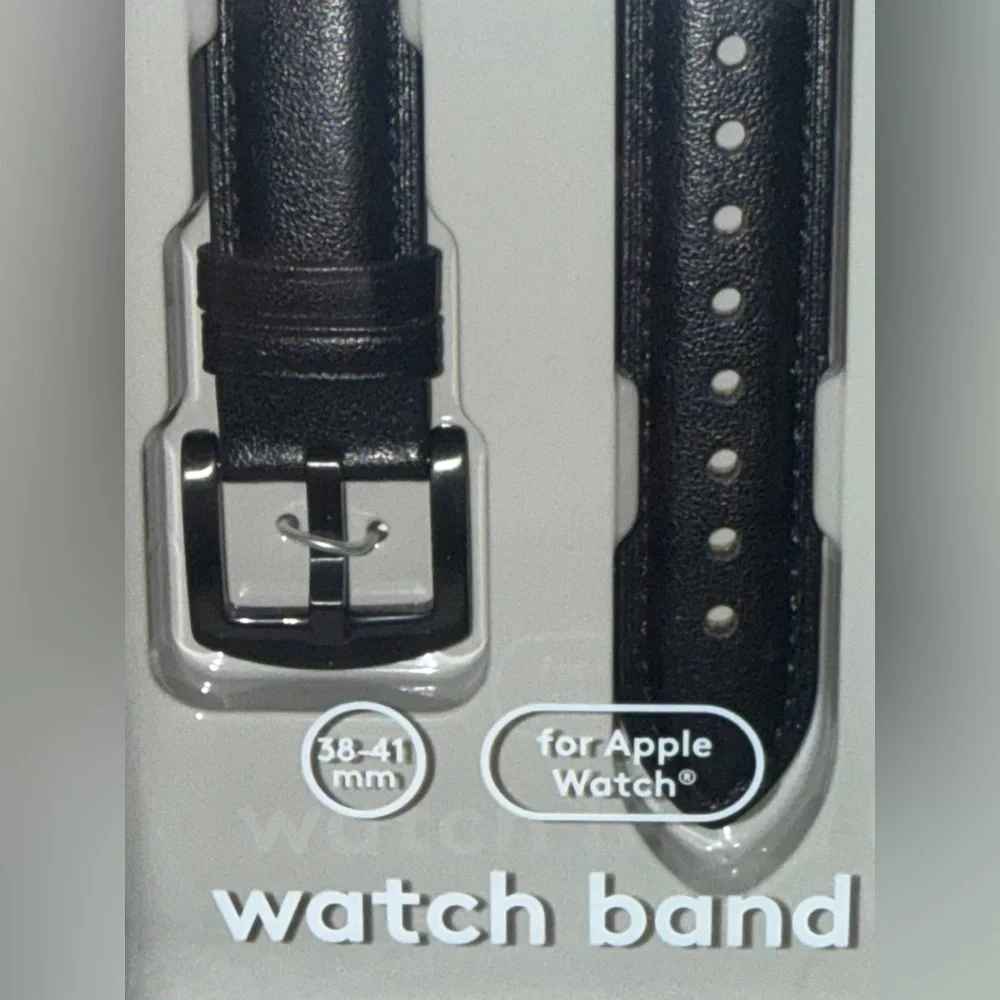 heyday Black Apple Watch Band Faux Leather 38/40/41mm New In Box FREE SHIPPING